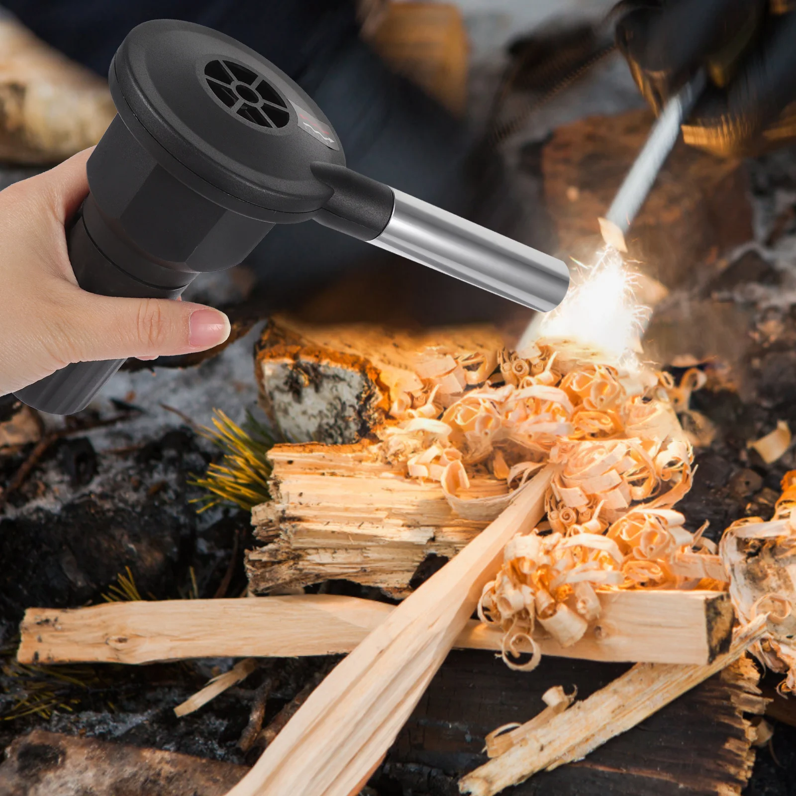 

Portable BBQ Blower Fan Handheld Electric Fire Starter Camping Picnic Aluminum Alloy Charcoal Grill Outdoor Cooking Tool