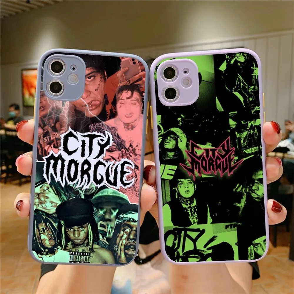 

C-City Morgue Zillakami Phone Case For IPhone 14 X XR XS 7 8 Plus 11 12 13 Pro MAX 13mini Matte Shockproof Case