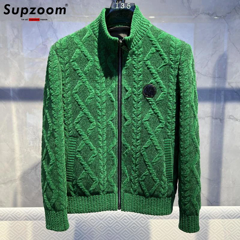 Supzoom New Arrival Top Fashion Autumn And Winter Thick Rib Sleeve Brand Clothing Winte Warm Coat Zipper Criss-cross Jacket Men