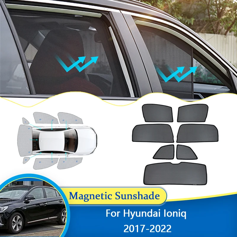 

For Hyundai Ioniq 2017 2018 2019 2020 2021 2022 UV Protection Shield Anti Sun Shade Visor Windshield Cover Magnetic Sunshade Car