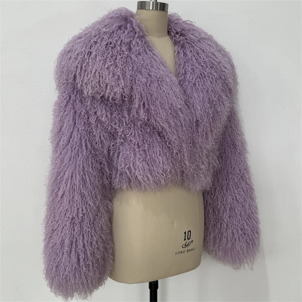 40 سنتيمتر طول الشارع الشهير معاطف جلد الغنم المنغولية الحقيقية النساء الأغنام سترات من الفرو Fuflly كم طويل قصير معاطف الفرو شتاء دافئ