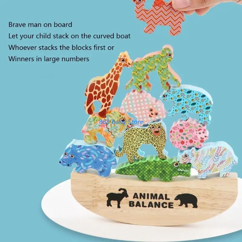 29ee Animal Stacking Blocs Kindergarten pour enfants âgés 3+ École Fun Animal Balance Puzzle Puzz
