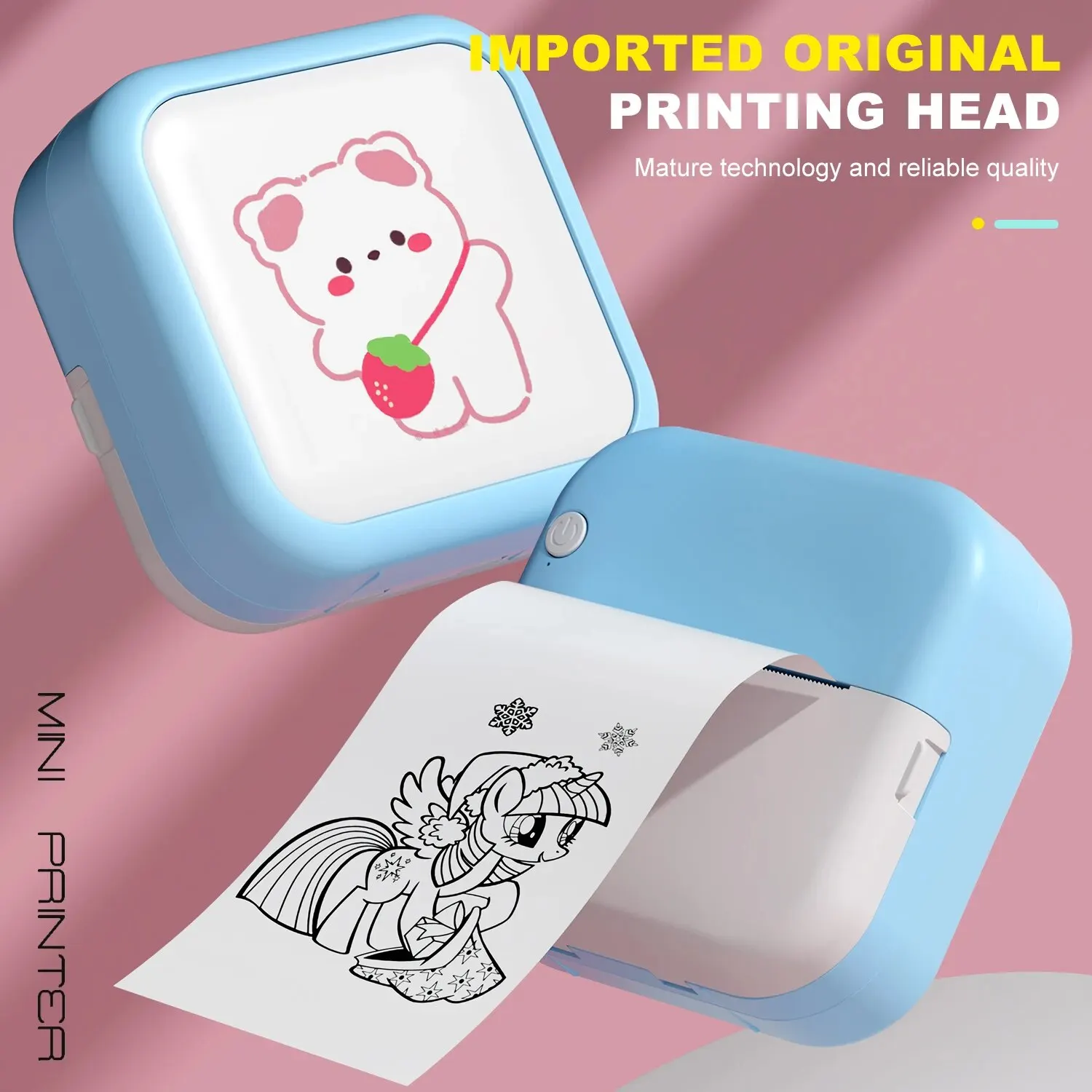 ポータブルミニプリンター メモ 写真 ラベル印刷 Bluetooth ワイヤレス インクレス サーマルプリンター 200dpi Impresora Portáti