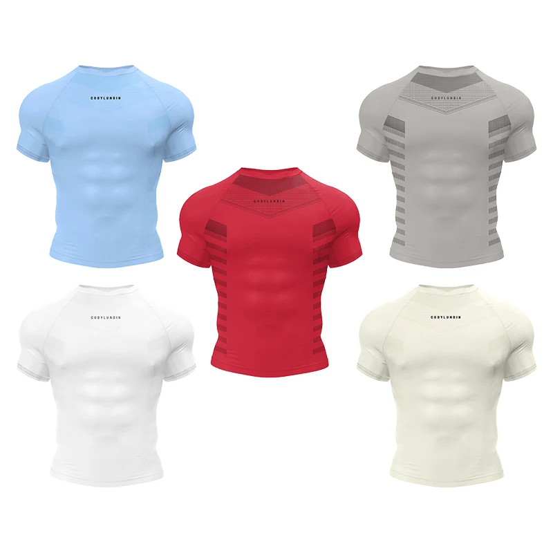 Top Quality Special Big Men Running Quick Dry Fitness Shirt Training exercise Clothes Gym Sports Shirts Short Sleeve Tight Tops
