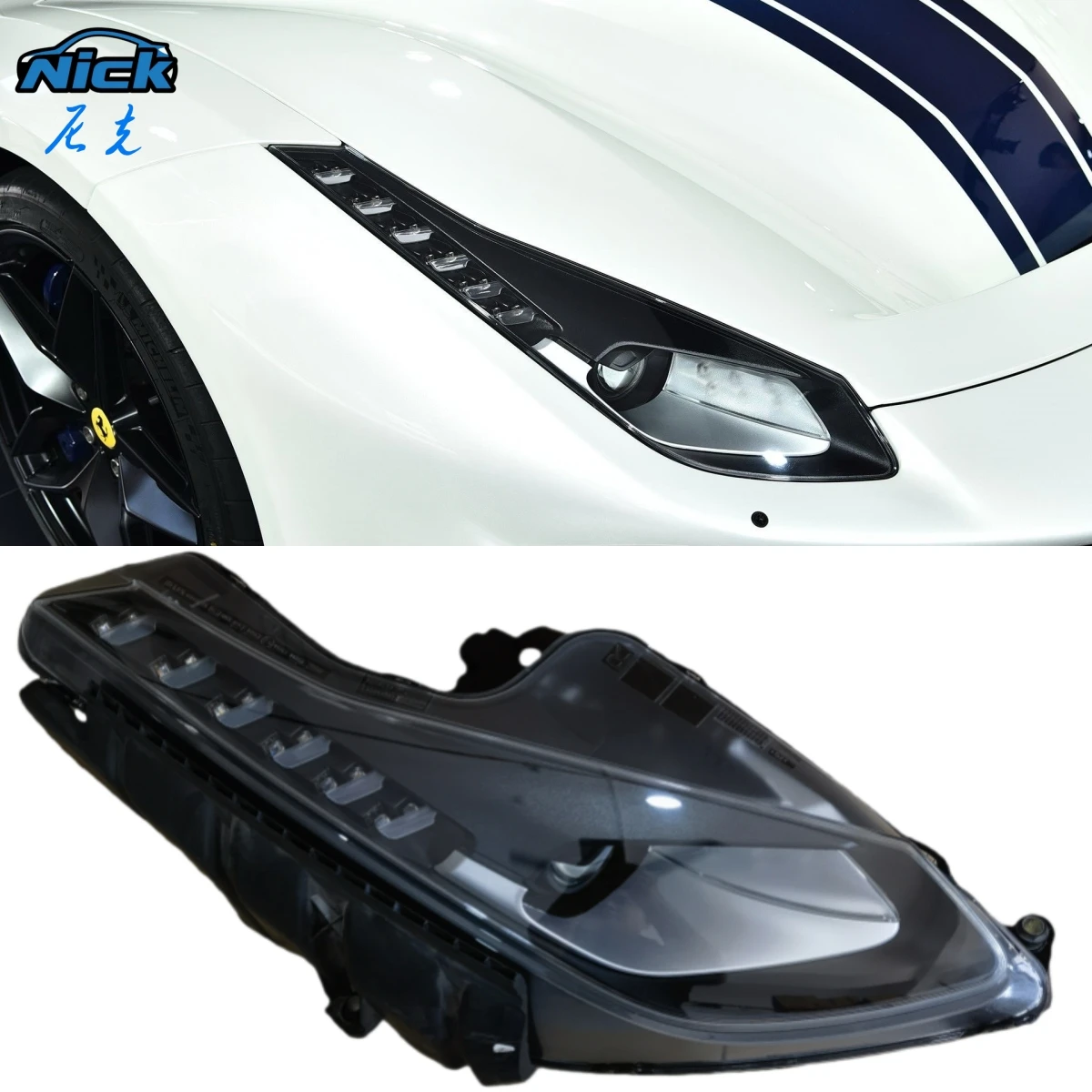 For Ferrari 458 488 Headlight Assembly 2015-2019 Ferrari 488 Spider GTB Pista Headlamp 488 Pista Spider Car Light LED DRL