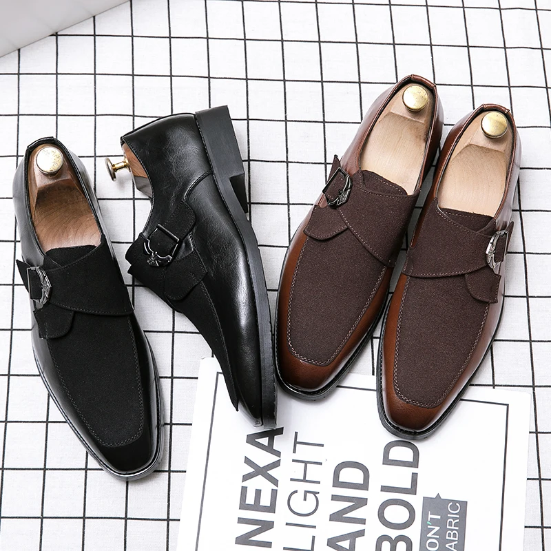 Men's Dress Shoes New Pu Leather Fashion Shoe for Mens Large Size Business Formal Casual Shoes Slip on Wedding Men Shoes Zapatos