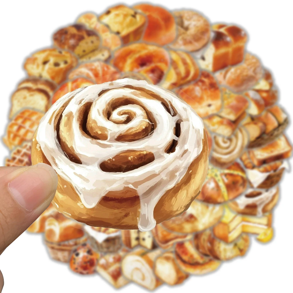 50/100PCS Cute baking bread Stickers Nostalgic DIY Waterproof Scrapbooking Creative Paper Laptop Luggage Waterproof Sticker