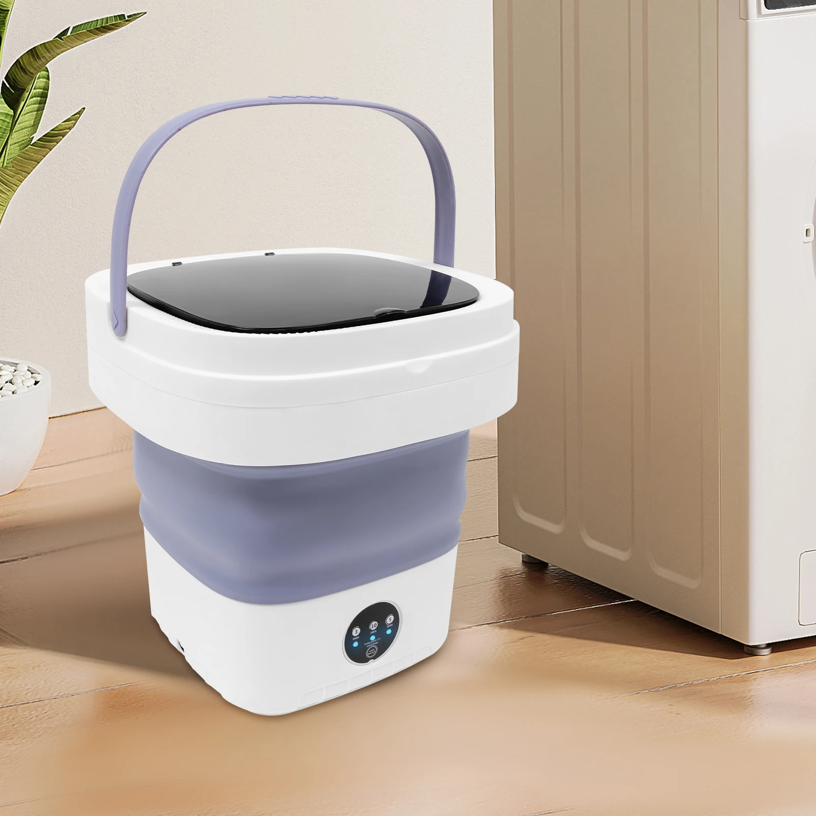 

Mini Foldable Washing Machine 12L Capacity Pure Copper Motor 3 Washing Modes Easy To Move for Baby Clothes Underwear
