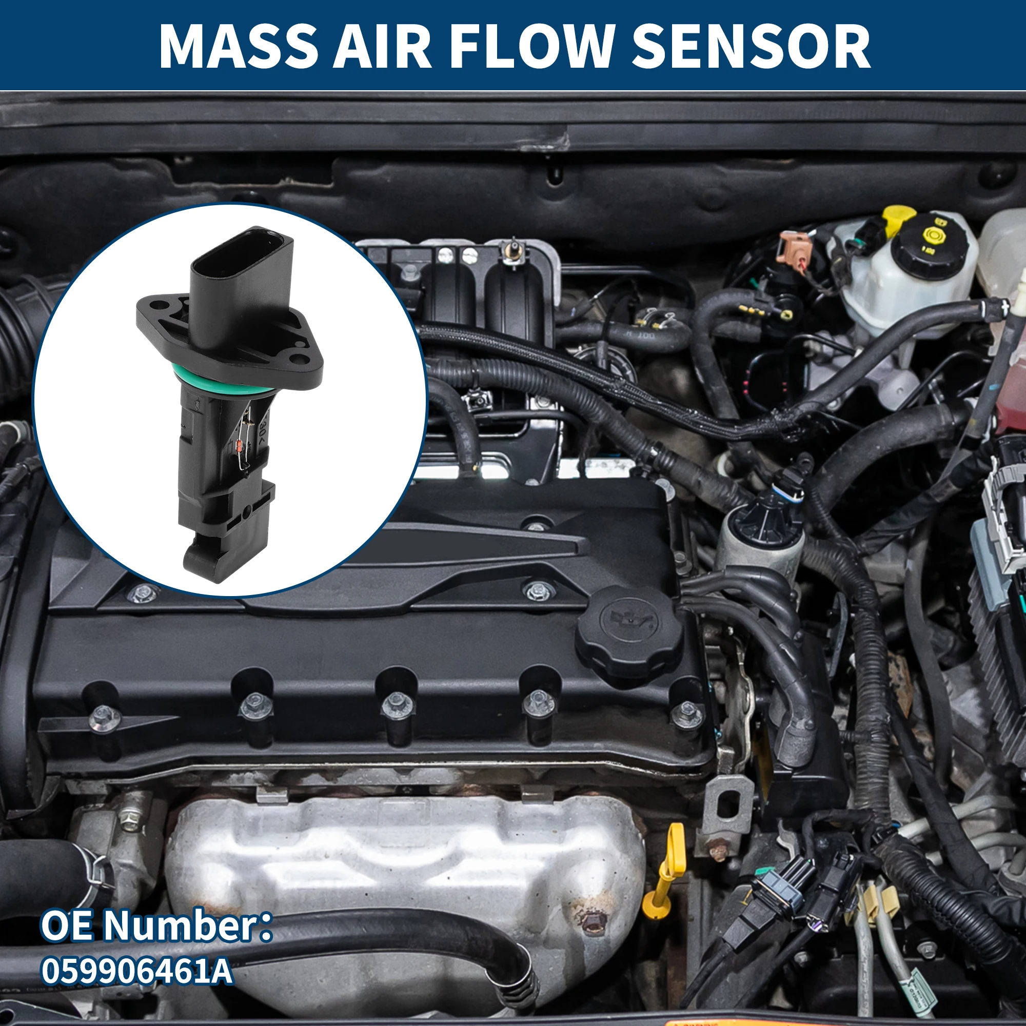 UXCELL Mass Air Flow Sensor Meter No.059906461A MAF Air Flow Sensor for Audi A4 Plastic