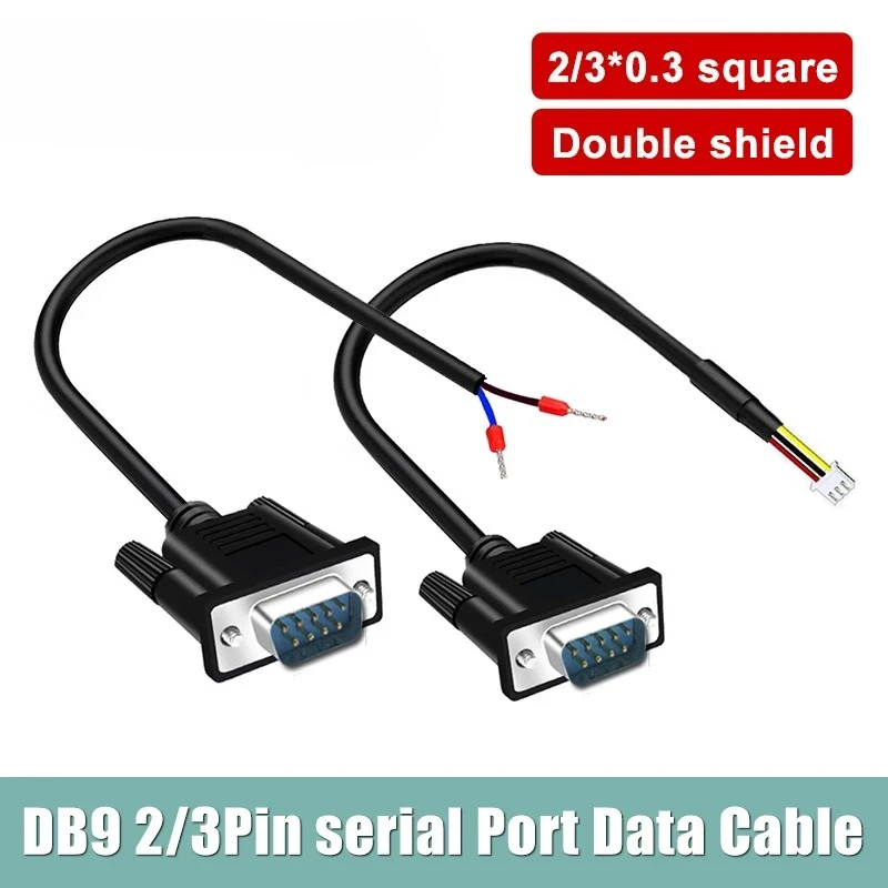 DB9 Serial Double Shield Connecting Line 2Pin 3 pin with Terminal Wire RS232 485 422 Sensor Data Line 9Pin to XH2.54 Connector