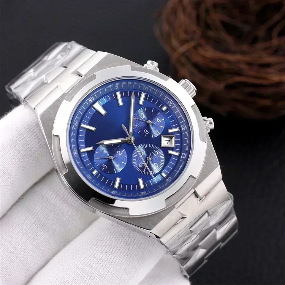 Luxury New Men's Watch 904l Stainless Steel Automatic Mechanical Overseas Watches Black Blue Rose Gold 40mm-VC