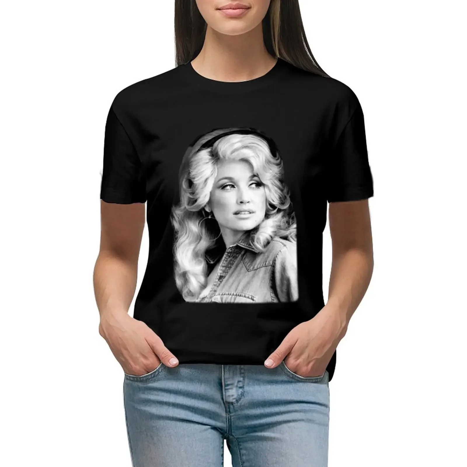 

Dolly_ Parton_ Vintage T-Shirt summer tops korean fashion kawaii clothes anime t-shirt dress for Women long