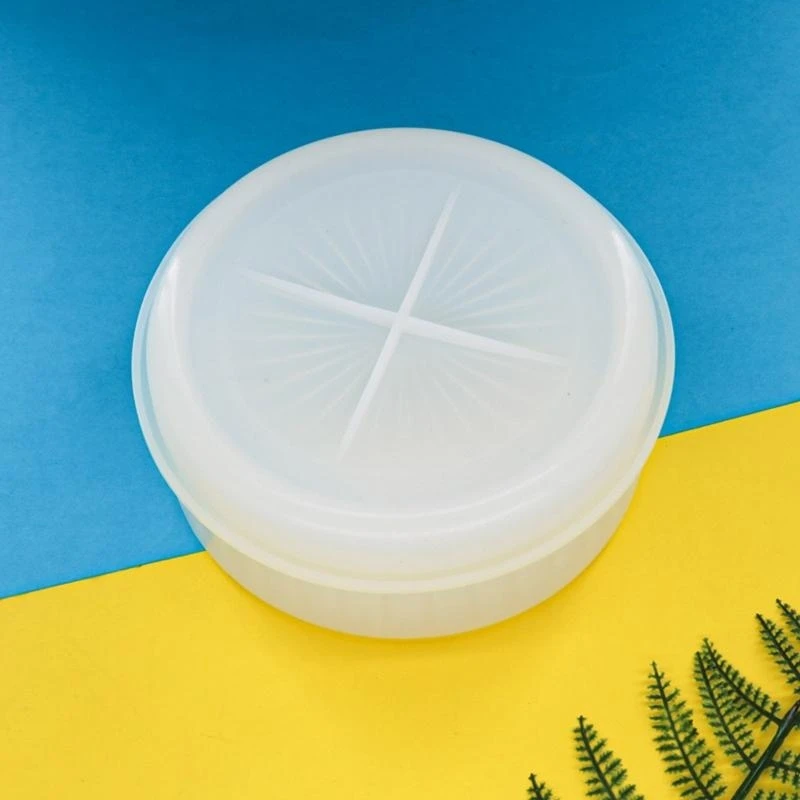 N5KA Stripe Storage Box Resin Mold with Lids Silicone Jar Mold for Epoxy Casting DIY