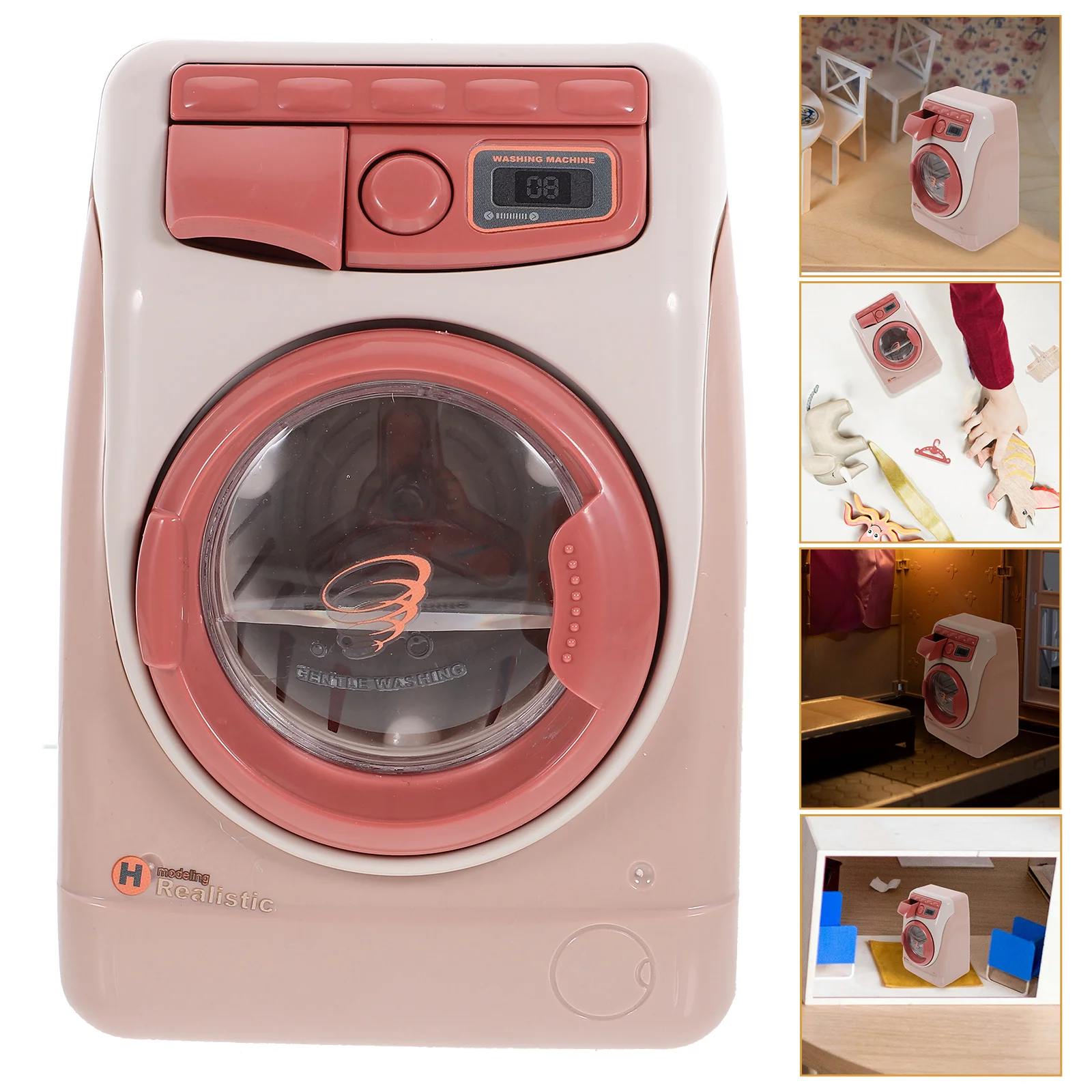 Play House Washing Machine Pretend Appliances Toy Portable Cognitive Power Washers Electric Powered Simulation Small Household