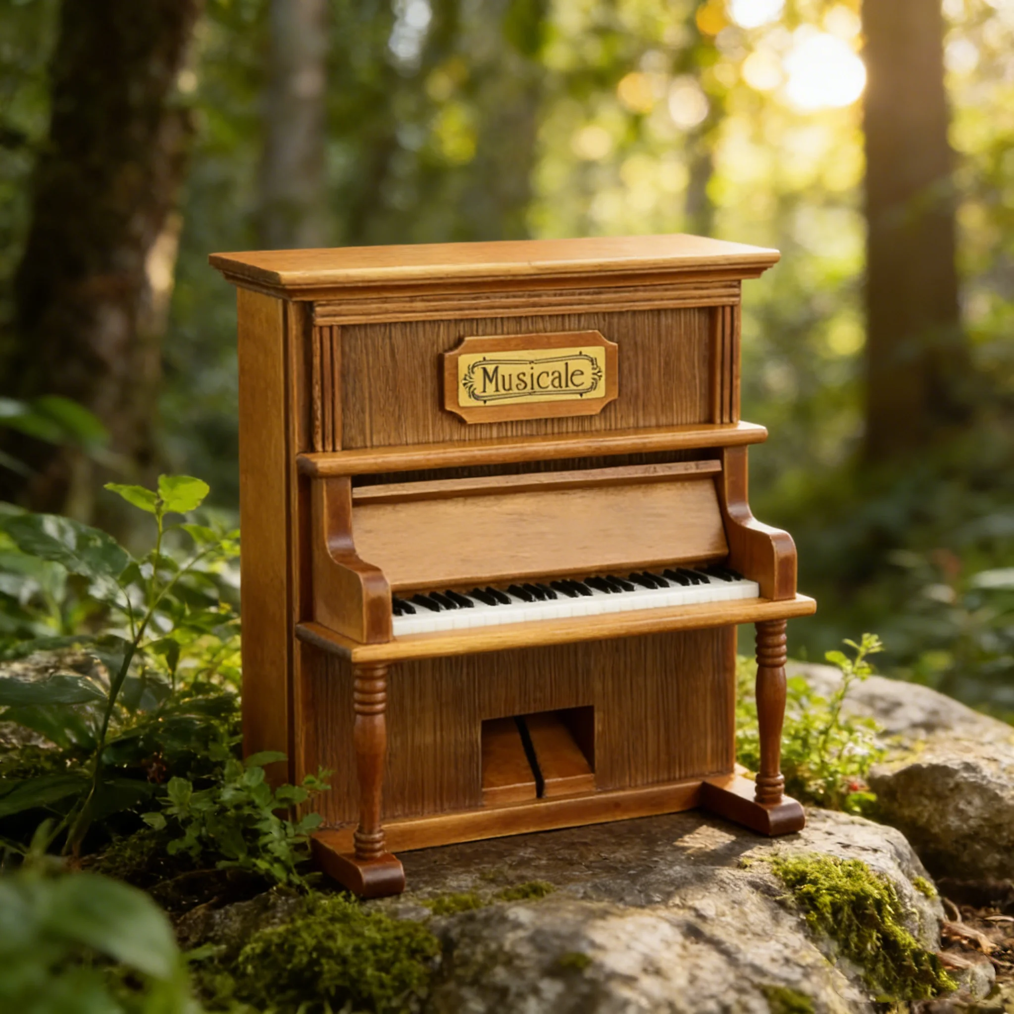 Realistic Mini Grand Piano Music Box, Wooden Jewelry Gift for Girls, Birthday Christmas Home Desk Decor
