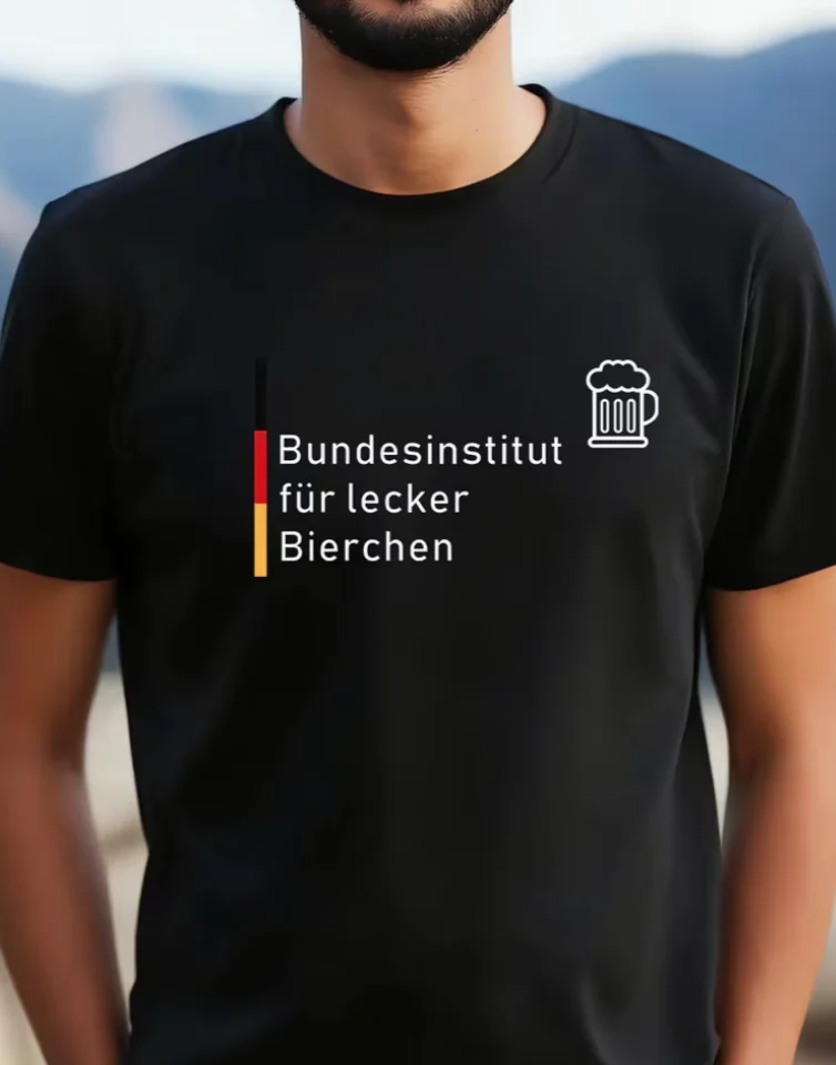 Herren-T-Shirt mit deutschem Bier-Humor, schnell trocknend, atmungsaktiv, Sommer-T-Shirt, deutsche Flagge, Lecker Bierchen, Rundhalsausschnitt, Freizeithemd, Geschenk für Liebhaber