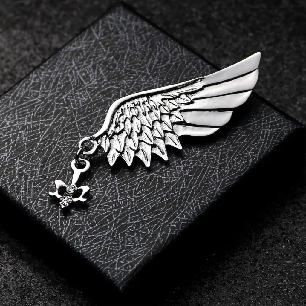 Fashion Retro Brooch Pin for Men Hawk Wing Crown Rudder Elk Owl Leaf Badge Suit Shirt Collar Accessories  British Style