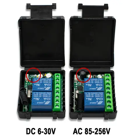 433mhz rf controle remoto dc 12v 24v 220v 2ch receptor de relé para luz universal da porta da garagem led fanner transmissão sinal do motor