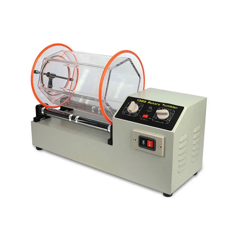 2025 KT-1320 Dual Drum Rotary Tumbler Rotary Table Polishing Machine Polish 11kg Jewelry Barrel Finishing Polisher