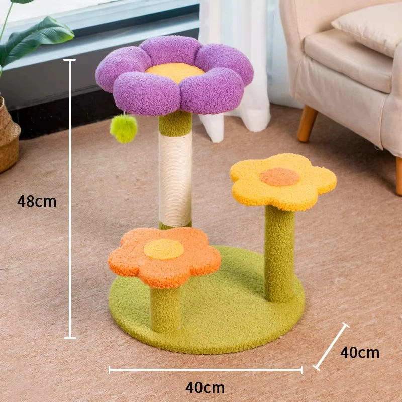 Cat Scratching Post Jumping Platform Tree Tower Tree Tower Climbing Frame Sisal Toy Cute Scratcher Jumping Platform