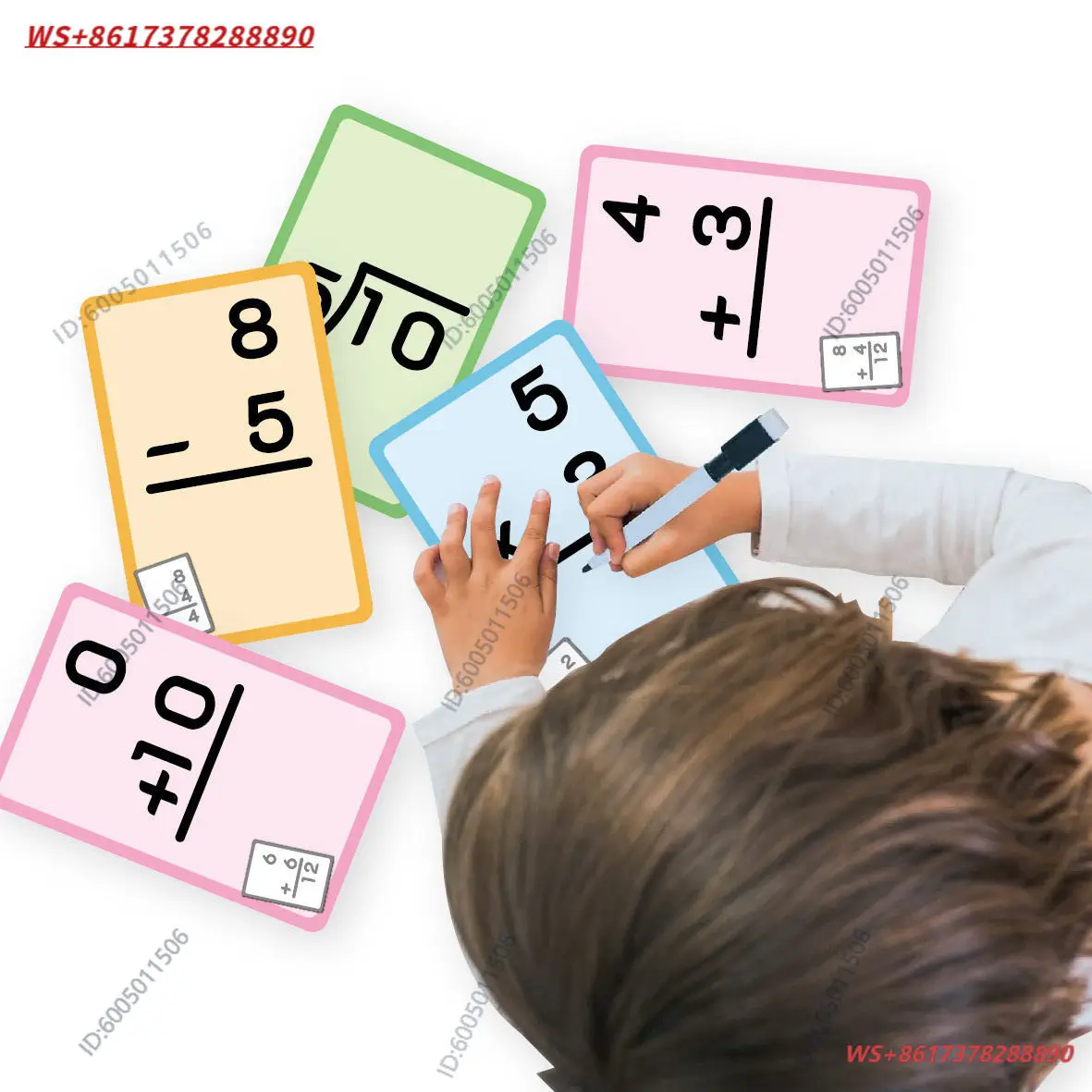 Foreign trade mathematics vertical operation card addition, subtraction, multiplication and division flash card rewritable