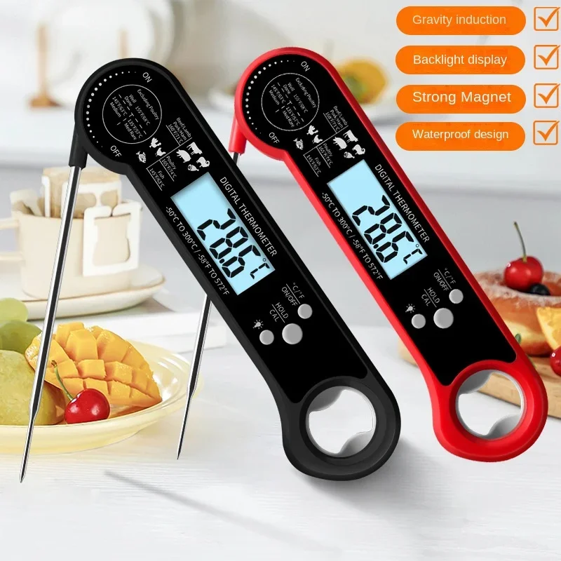 

Portable Collapsible Digital Food Thermometer Meat Water Milk Cooking Probe BBQ Electronic Oven Waterproof Fold Kitchen Tools