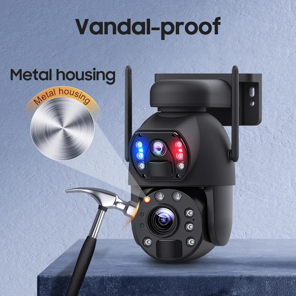 Hot Sale WIFI 20X Optical Zoom Solar PTZ Camera Outdoor 6MP Dual Lens Auto Tracking Color Night Vision Wifi Solar CCTV Camera