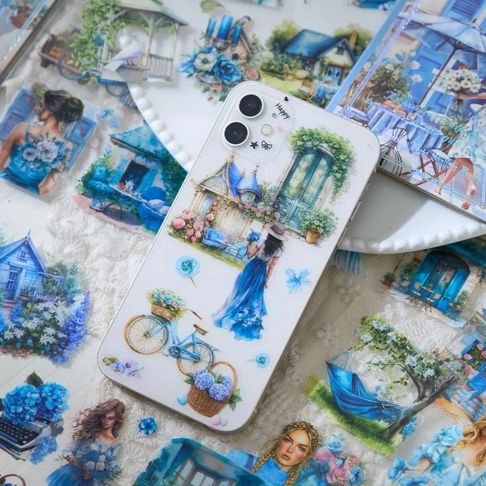 20 قطعة/الحزمة كتاب ملصقات مقطوع بالقالب PET ضوء عائم سلسلة الأحلام الضحلة موضوع كتيب ملصق شخصية فتاة الرجعية #2