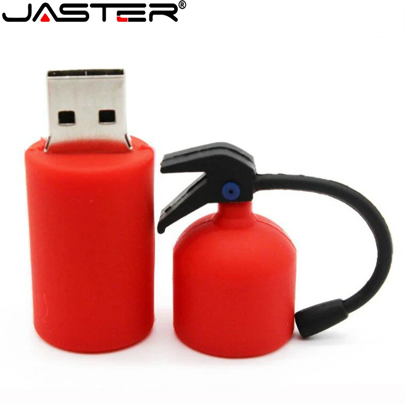 Cartoon Fire Extinguisher USB Flash Drive 64GB Real Capa Pen Drives 16GB Control Theme Memory Stick 32GB U Disk Creative Gift