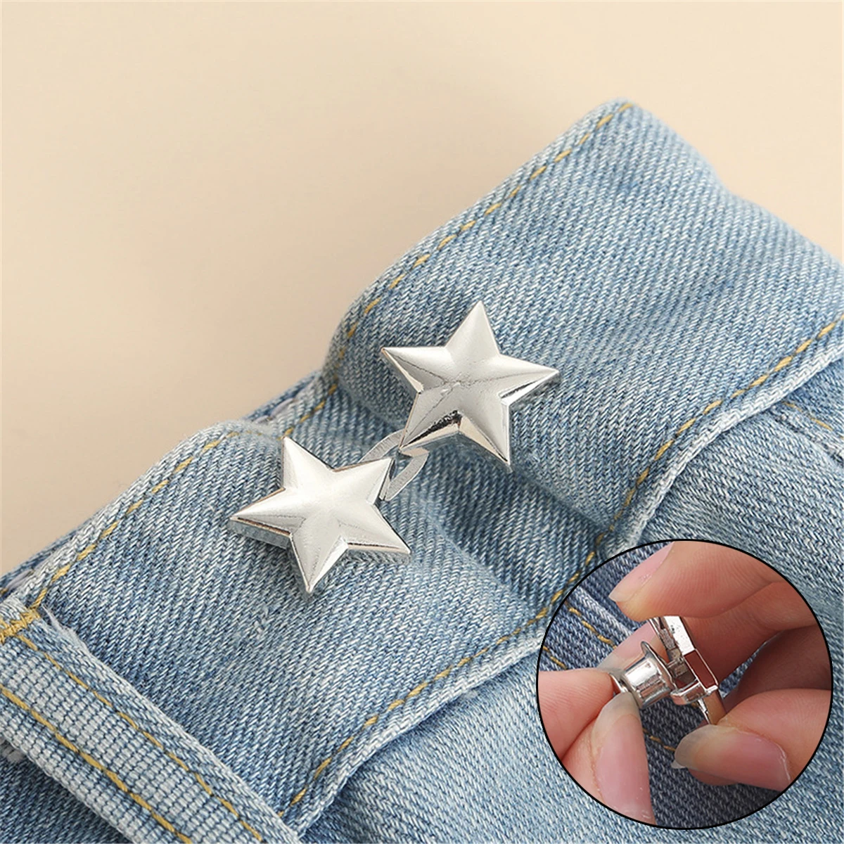 1Pcs Four Leaf Clover Tightener Adjustable Waist Buckle for Jeans No Sewing Required Button Adjuster for Pants and Skirts Waist