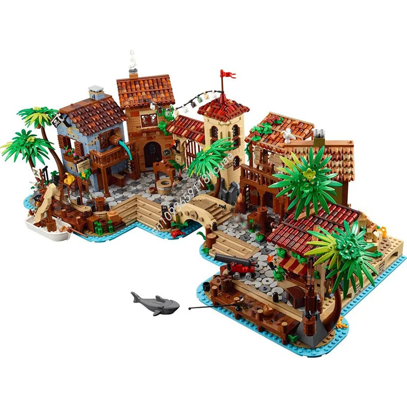 4016 Uds. Pirata Medieval los ladrones de Tortuga modelo de Castillo Modular bloques de construcción Diy juguetes educativos de montaje regalos de navidad