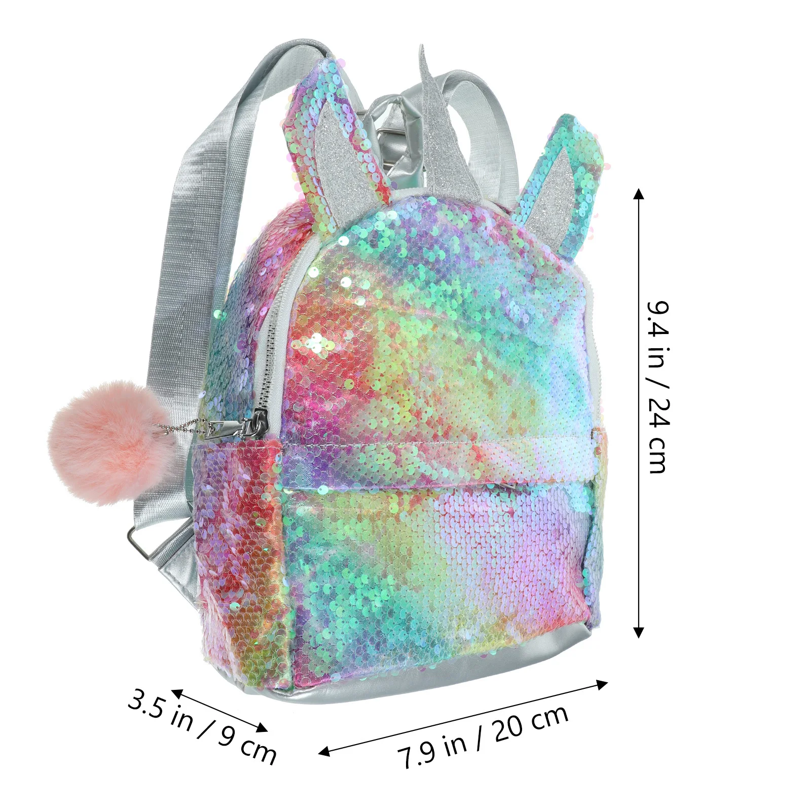 1Pcs Unicorn Sequined Backpack Rainbow Soft Texture Lightweight School Backpack for Students Portable Multi Pocket Laptop Bag