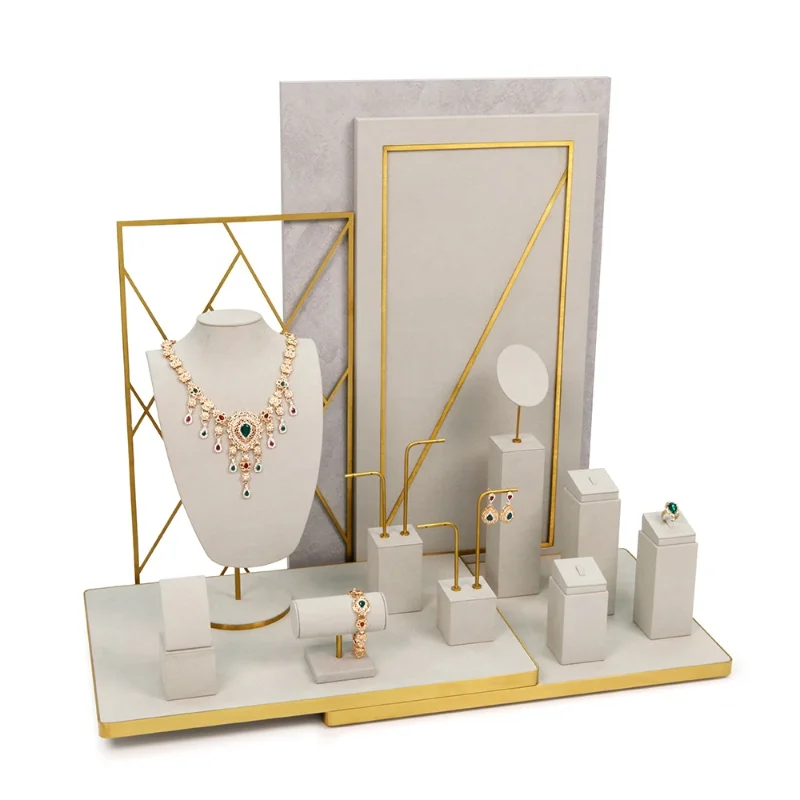 

Custom Velvet Fabric Jewelry Organizer Display Stand Set