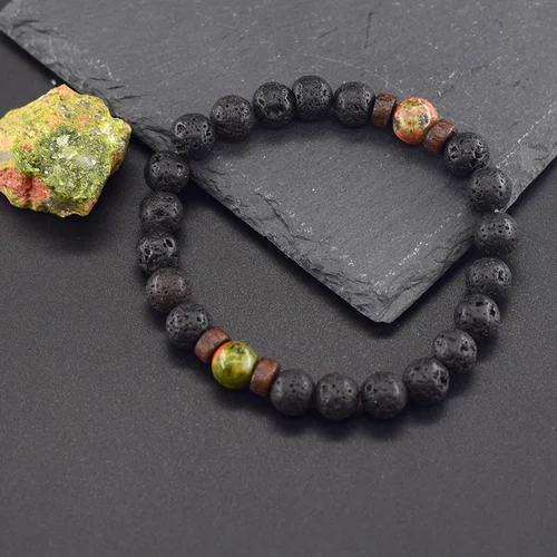 남녀공용 천연석 비즈 팔찌, 천연 유나카이트 화산 팔찌, 블랙 클래식 용암 비즈 쥬얼리, 어린이 선물, 도매 Best5 남녀공용 천연석 비즈 팔찌, 천연 유나카이트 화산 팔찌, 블랙 클래식 용암 비즈 쥬얼리, 어린이 선물, 도매 Best5