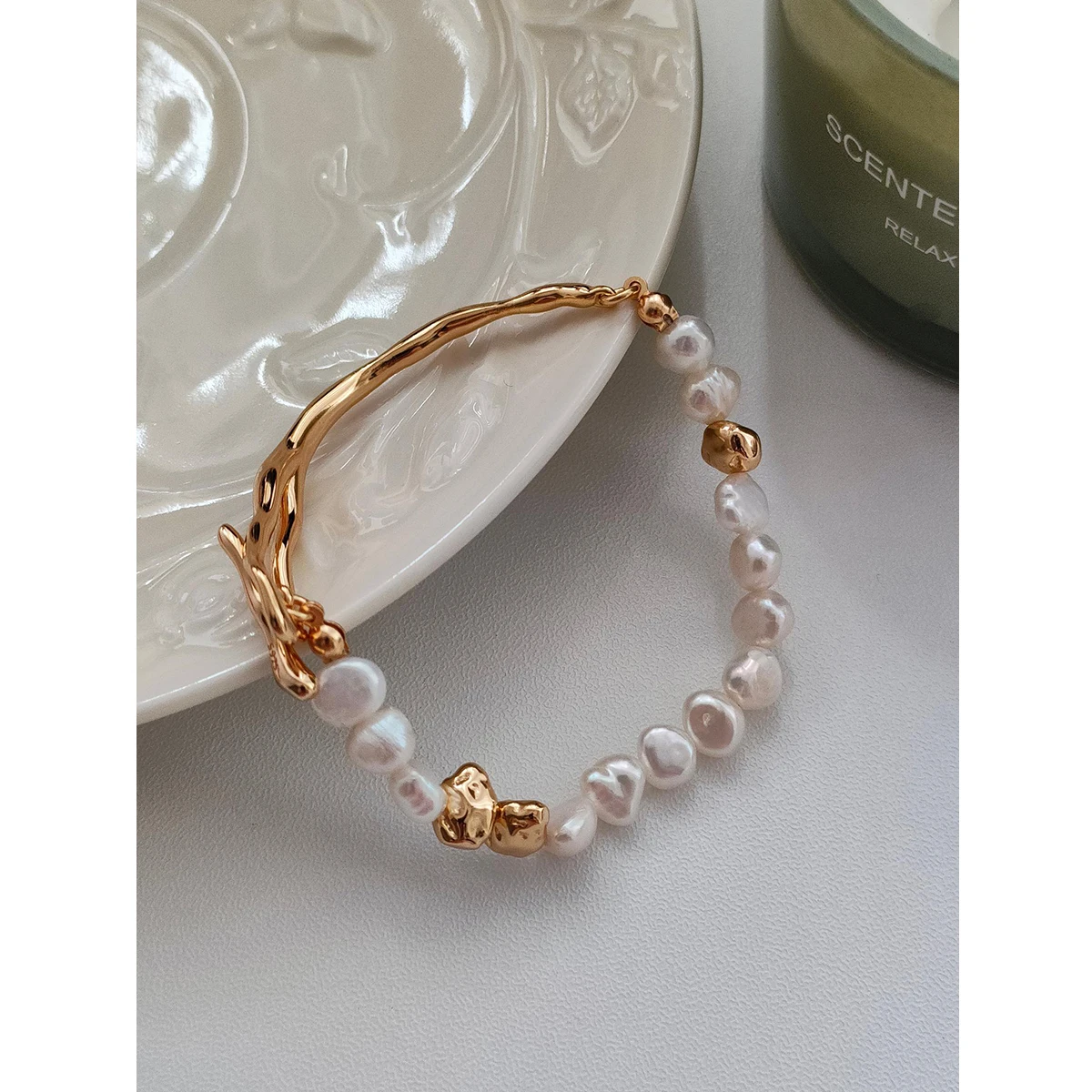 Full Body S925 Sterling Silver | Natural Freshwater Pearl Bracelet 100616