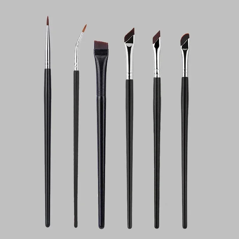 6 Stuks Eyeliner Borstel Sets Dunne Gel Eyeliner Make-Up Borstels Platte Top Eyeliner Concealer Borstel Eyeliner Gedetailleerde Make-Up Tools