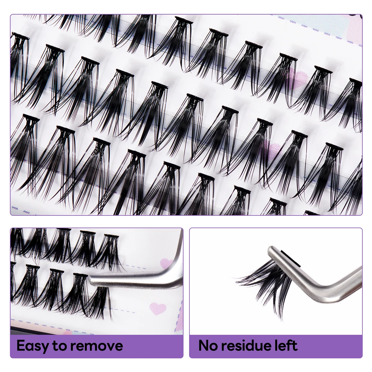 ARISON-extensiones de pestañas individuales, paquete de 3 filas, 20D/30D/40D/50D, segmentado, cola de milano