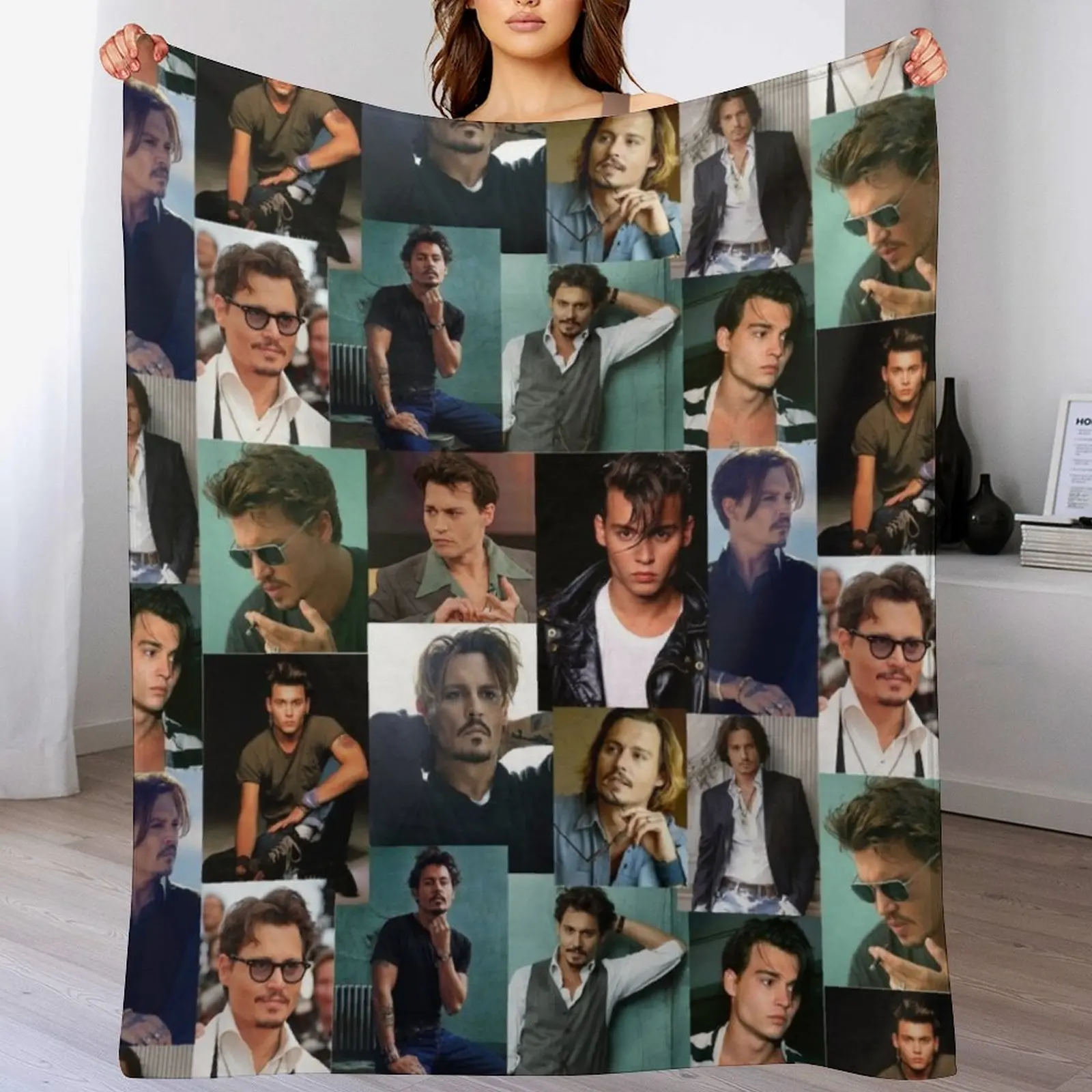 

Johnny Depp Love ORIGINAL BY CRUSHART1 ON REDBUBBLE Throw Blanket Hairys blankets ands Furry Flannels Blankets