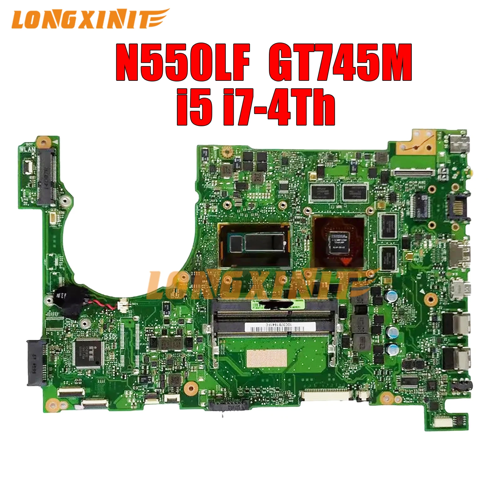 

N550LF Laptop Motherboard For ASUS Q550LF N550L Q550L I5-4200U I5-4210U I7-4700U I7-4710U GT745M-V2G 100% testado OK