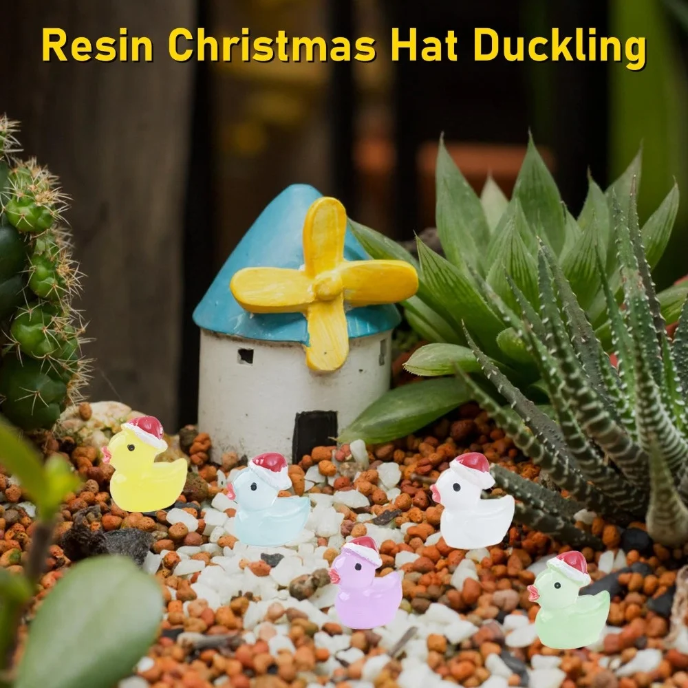 10/60 Stück Leuchtende Weihnachts-Miniatur-Enten mit Weihnachtsmannmützen, Aquarium-Deko, DIY-Bastelset für Weihnachtsfeiern und Partys – Detail 12