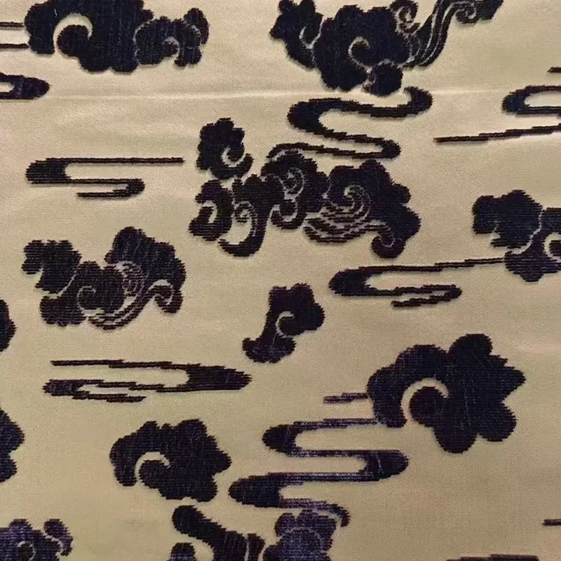 Two-color satin jacquard Zhangzhou velvet fabric with traditional Chinese style auspicious pattern New Year clothing cheongsam