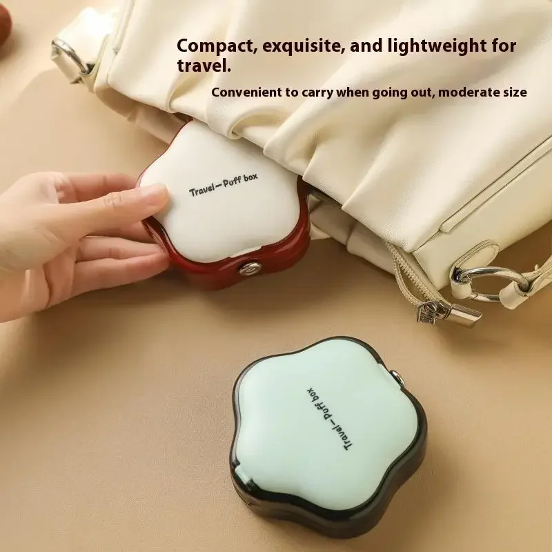 Boîte de rangement de coussin bouffant de poudre, boîte de rangement Portable pour voyage étudiant usage domestique boîte de maquillage en plastique anti-poussière avec miroir de maquillage