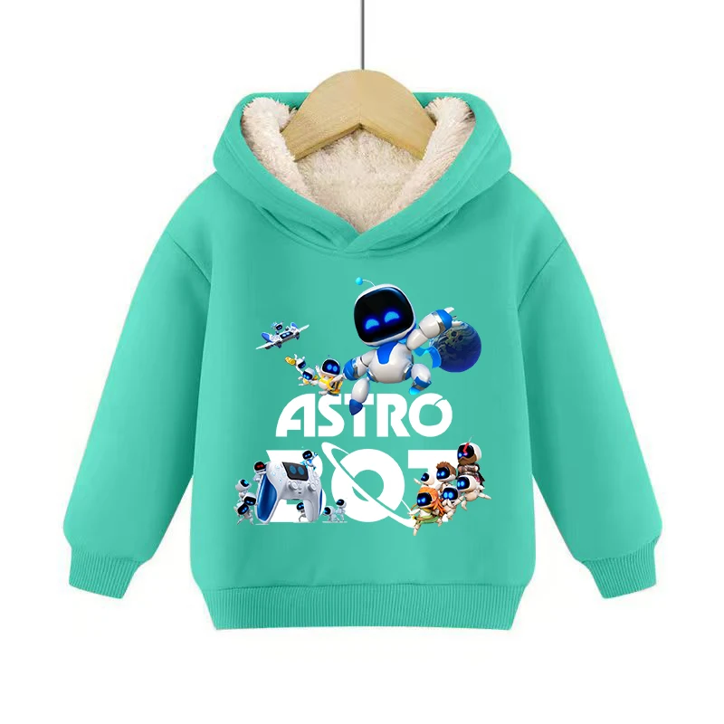 Sweat à capuche Anime Berber Game Astro Bot pour garçons et filles, pull chaud, impression de dessin animé, mignon, sourire, mode hip hop, hiver