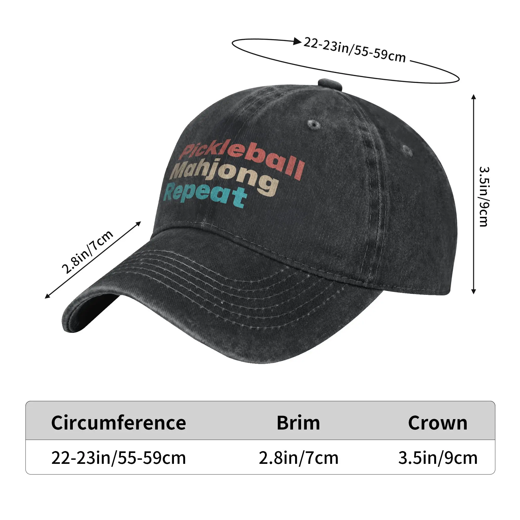 Pickleball Mahjong Repeat Funny Sun Baseball Cap  Unisex-Teens Design Hip Hop Hats Summer Trendy Hunting Camping Baseball Caps