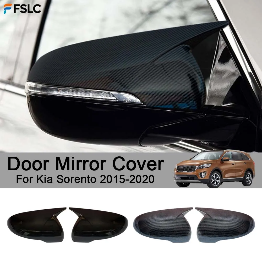

Car Rearview Accessories Door Mirror Cover For Kia Sorento 2015-2020 Carbon Fiber Black Car Decoration Styling Upgrade