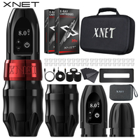 XNET Titan Wireless Tattoo Machine Kit with Extra 38mm Grip 2400mAh Battery 40pcs Mixed Tattoo Cartridge for Tattoo Artists