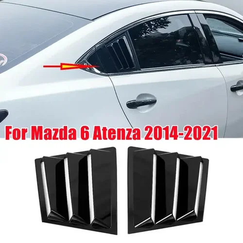 Imagen 2 del producto Para Mazda 6 Atenza 2014 2015 2016 2017 2018 2019 2020 2021 cubierta de persiana de ventana trasera de coche embellecedor de ventilación lateral cubierta de parabrisas