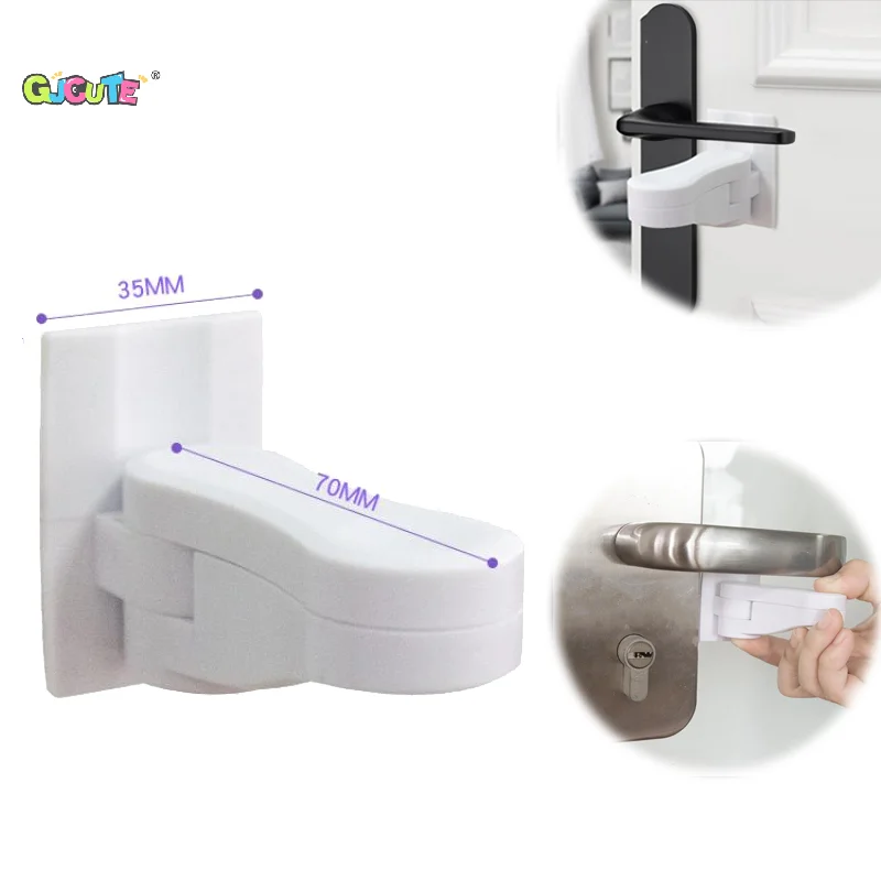 

1Pcs Anti-theft Protection Door Lever Lock Home Safety Latches ABS Sliding Door Window Locks Adhesive Security Doors Locks