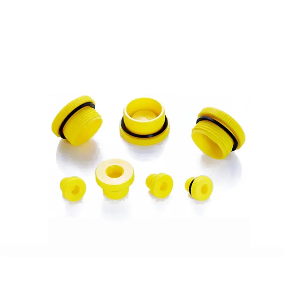 

Yellow Hexagonal Plastic Threaded Cover Hydraulic Pump Cylinder Leak Proof And Leak Proof Sealing Plug