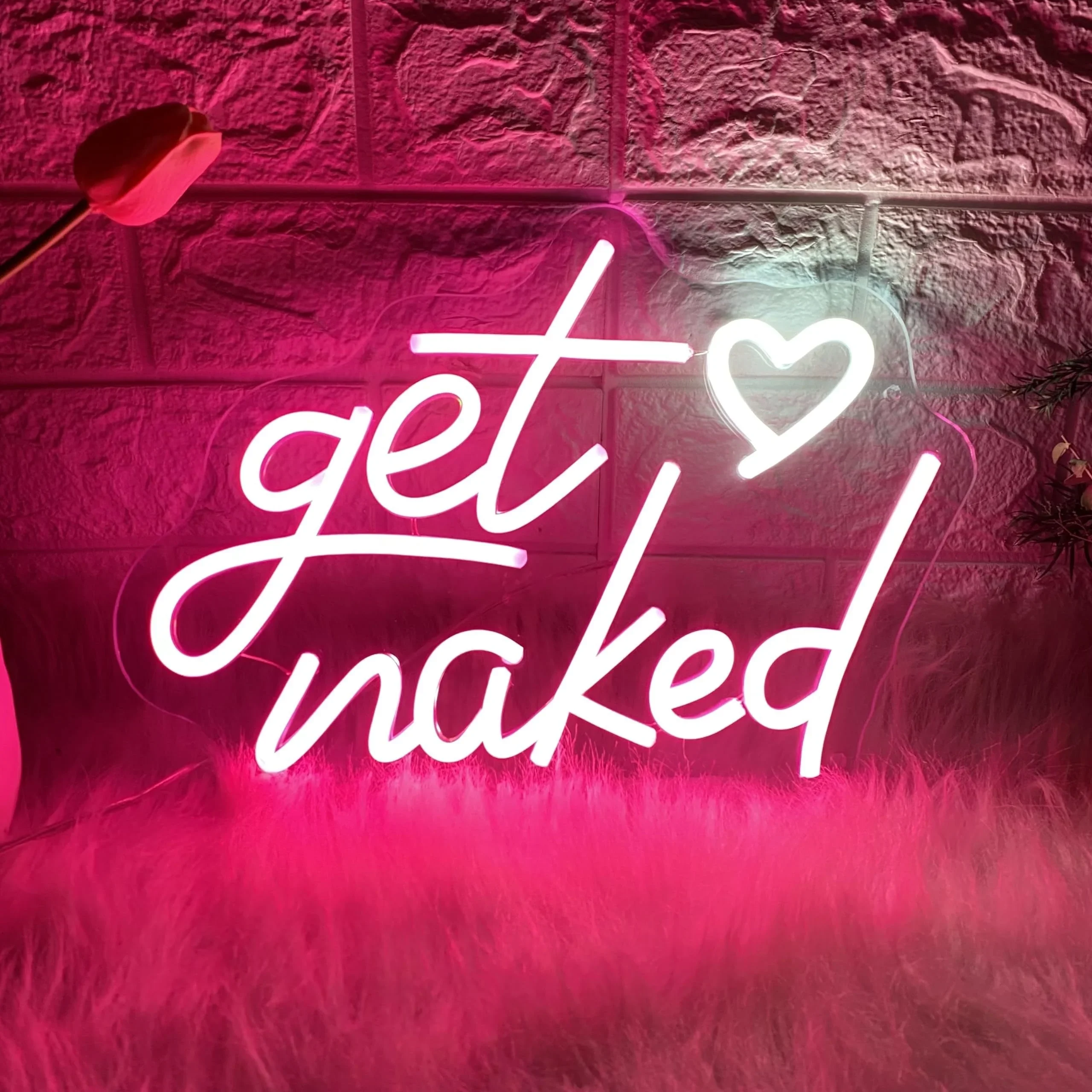 Get Naked Neon Sign LED Wall Decoration Sign USB Powered Neon Lights For Bathroom Room Decoration Valentine\'s Day Couple Gift